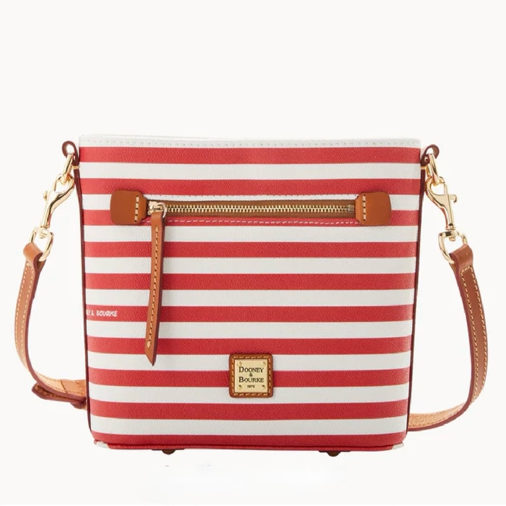 Dooney & Bourke Red and White Striped Crossbody